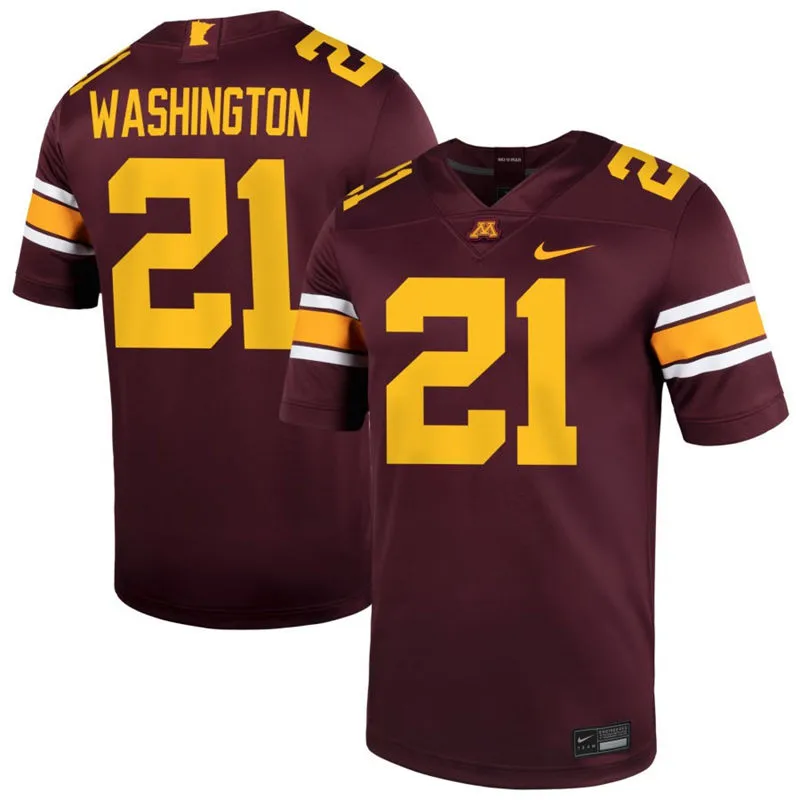 Minnesota Golden Gophers #21 Grant Washington 2025 Maroon Nike F.U.S.E. limited College Football Game Jersey