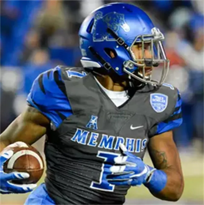 Memphis Tigers #1 Tony Pollard 2018 Black Football Jersey