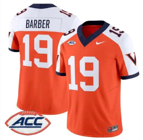 Virginia Cavaliers Retired Player #19 Rond Barber Orange White Gratitude Limited Football Jersey