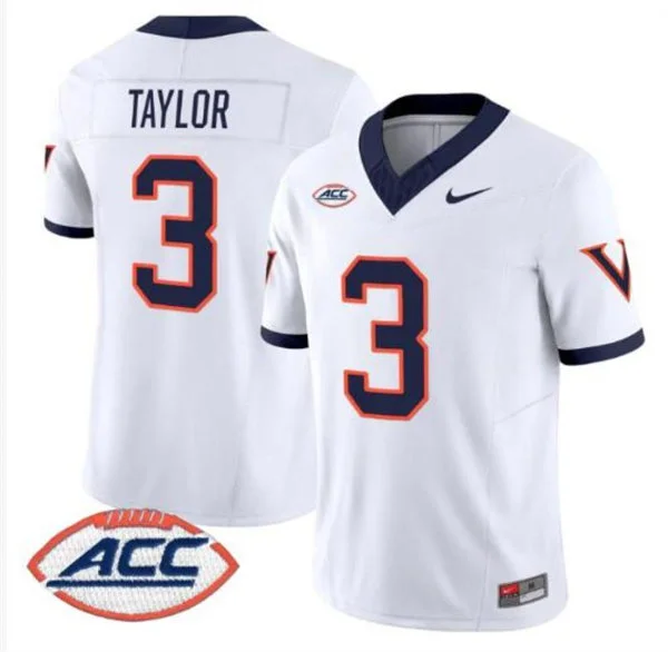Virginia Cavaliers #3 J'Mari Taylor White 1995 Throwback Football Jersey