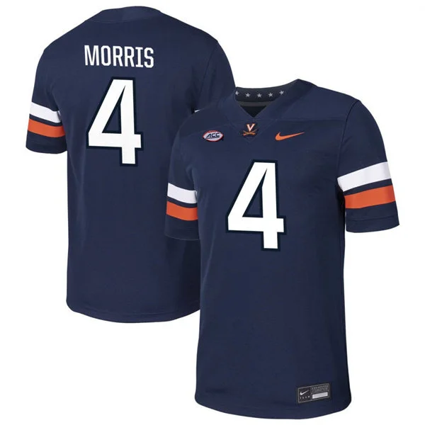 Virginia Cavaliers #4 Chandler Morris Navy 2025 Football Game Jersey