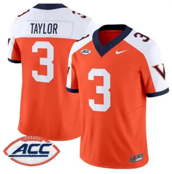 Virginia Cavaliers #3 J'Mari Taylor Orange White Gratitude Limited Football Jersey