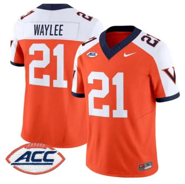 Virginia Cavaliers #21 Harrison Waylee Orange White Gratitude Limited Football Jersey