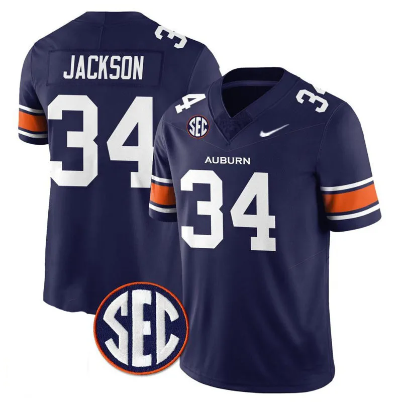 Auburn Tigers #34 Bo Jackson Nike 2025 Navy Football Game Jersey