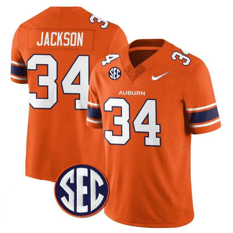 Auburn Tigers #34 Bo Jackson Nike 2025 Orange Football Game Jersey