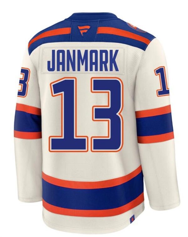 Men's Edmonton Oilers #13 Mattias Janmark Cream Alternate Oil Country Jersey