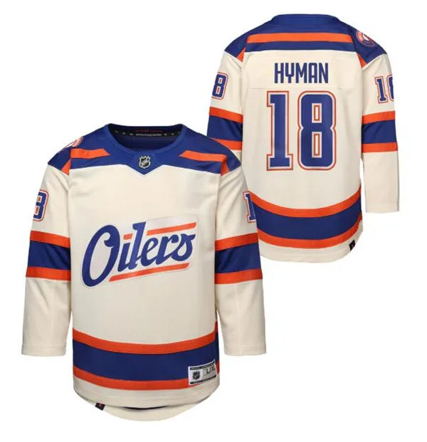 Youth Edmonton Oilers #18 Zach Hyman Cream Alternate Oil Country Jersey