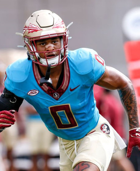 Florida State Seminoles #0 Duce Robinson Nike 2025 Turquoise Alternate Football Game Jersey