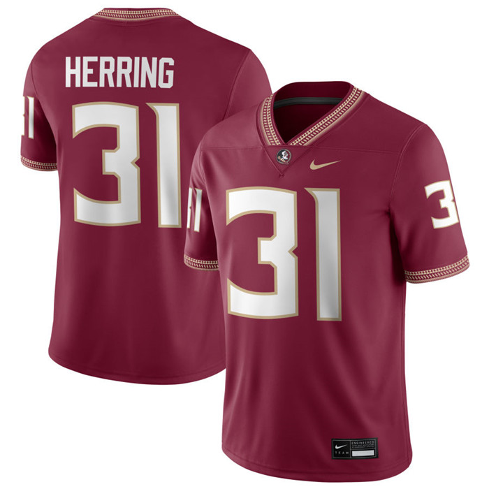 Florida State Seminoles #31 Elijah Herring Nike 2025 Gamet Football Game Jersey