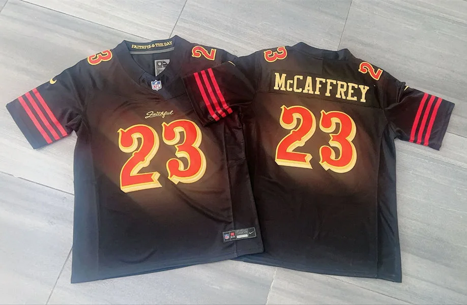 Mens San Francisco 49ers #23 Christian McCaffrey Black Rivalry Collection F.U.S.E. Limited Jersey