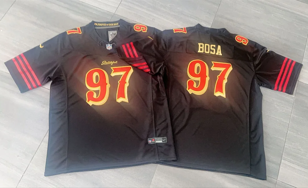 Mens San Francisco 49ers #97 Nick Bosa Black Rivalry Collection F.U.S.E. Limited Jersey
