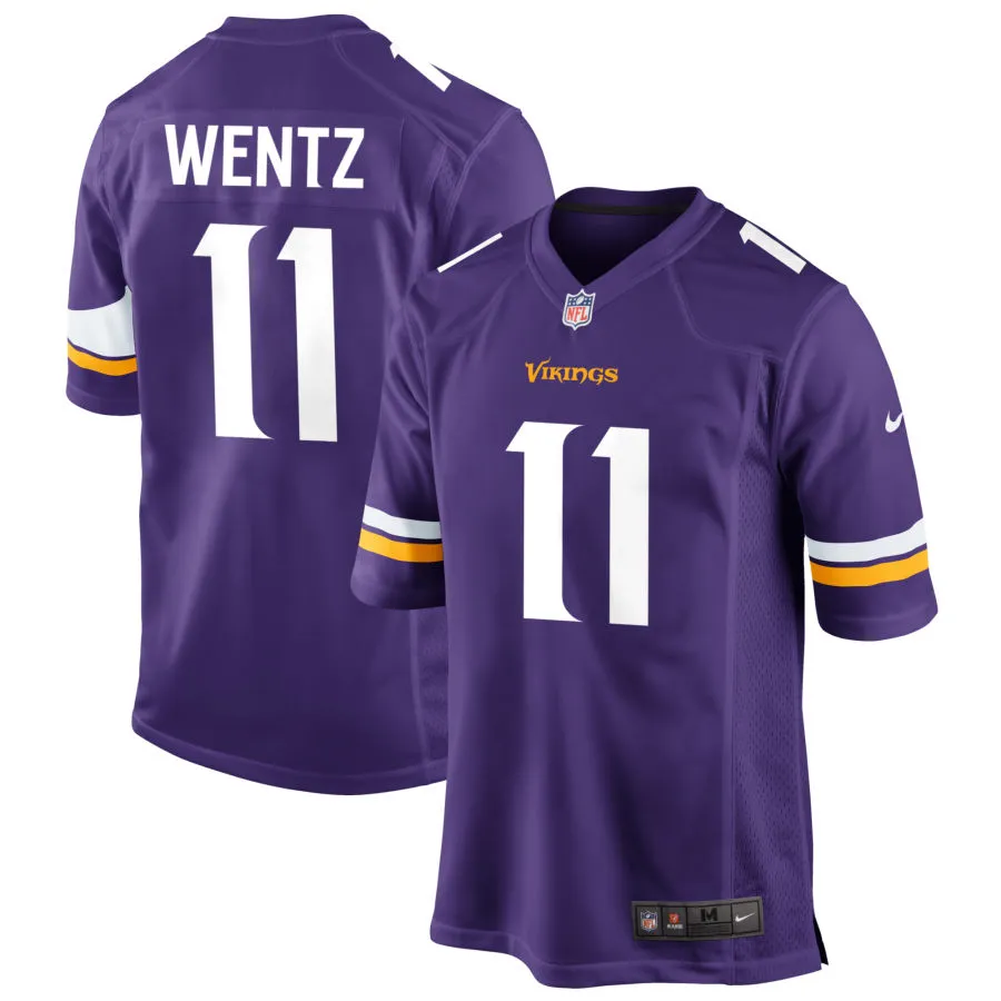 Men's Minnesota Vikings #11 Carson Wentz Nike Purple F.U.S.E. Vapor Limited Jersey