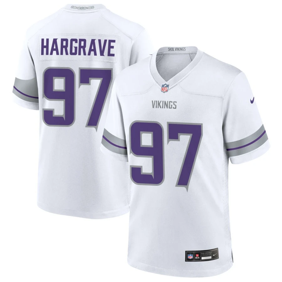 Men's Minnesota Vikings #97 Javon Hargrave Nike White Alternate Vapor F.U.S.E. Winter Warrior Limited Jersey