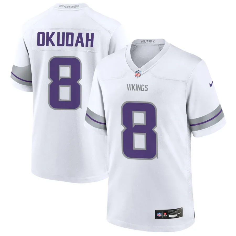 Men's Minnesota Vikings #8 Jeff Okudah Nike White Alternate Vapor F.U.S.E. Winter Warrior Limited Jersey