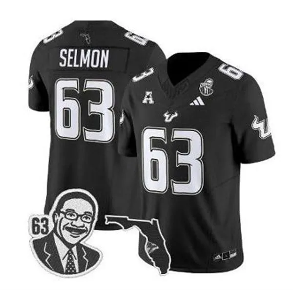 South Florida Bulls #63 Lee Roy Selmon 2025 Black Football Game Jersey
