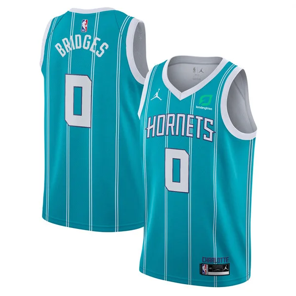 Youth Charlotte Hornets #0 Miles Bridges Teal Icon Edition Swingman Jersey
