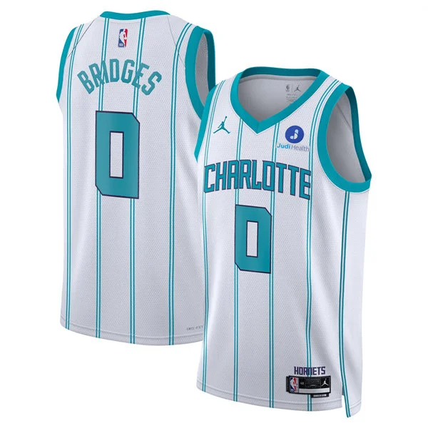 Youth Charlotte Hornets #0 Miles Bridges White Association Edition Swingman Jersey
