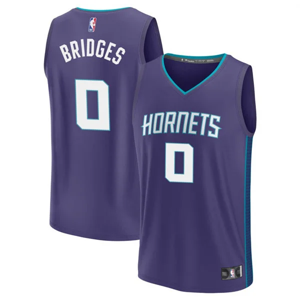 Youth Charlotte Hornets #0 Miles Bridges Purple Statement Edition Swingman Jersey
