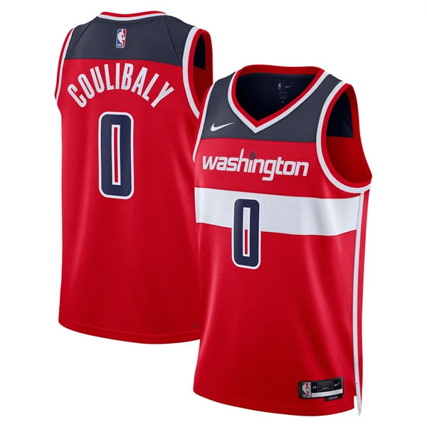 Mens Washington Wizards #0 Bilal Coulibaly Red Nike Icon Edition Swingman Jersey