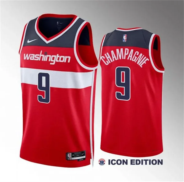 Mens Washington Wizards #9 Justin Champagnie Red Nike Icon Edition Swingman Jersey