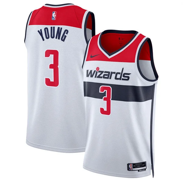Mens Washington Wizards #3 Trae Young Nike White Association Edition Swingman Jersey