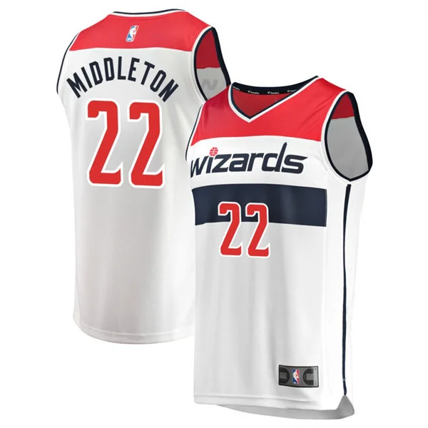 Mens Washington Wizards #22 Khris Middleton Nike White Association Edition Swingman Jersey