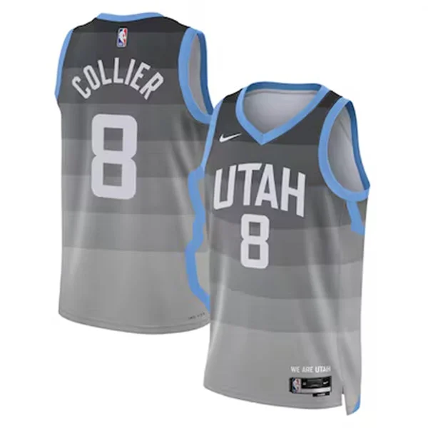 Mens Utah Jazz #8 Isaiah Collier Nike 2025-26 Gray City Edition Swingman Jersey