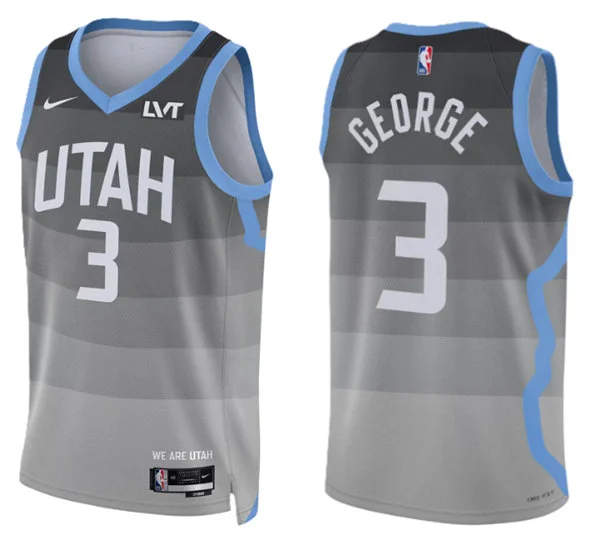 Mens Utah Jazz #3 Keyonte George Nike 2025-26 Gray City Edition Swingman Jersey