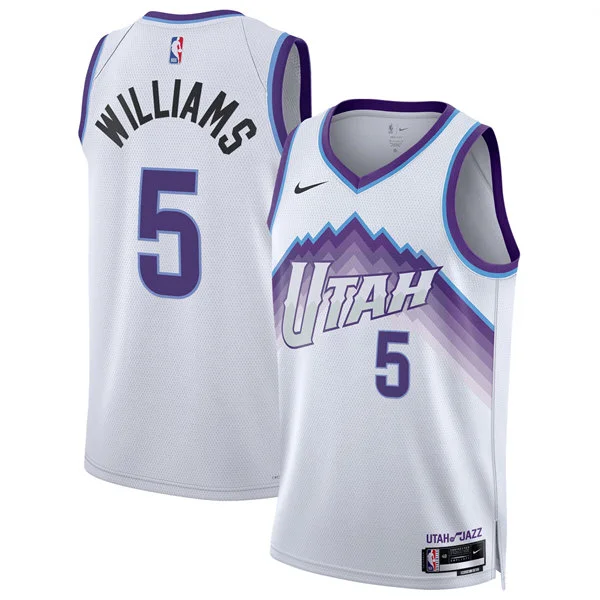 Mens Utah Jazz #5 Cody Williams Nike 2026 White Association Edition Swingman Jersey