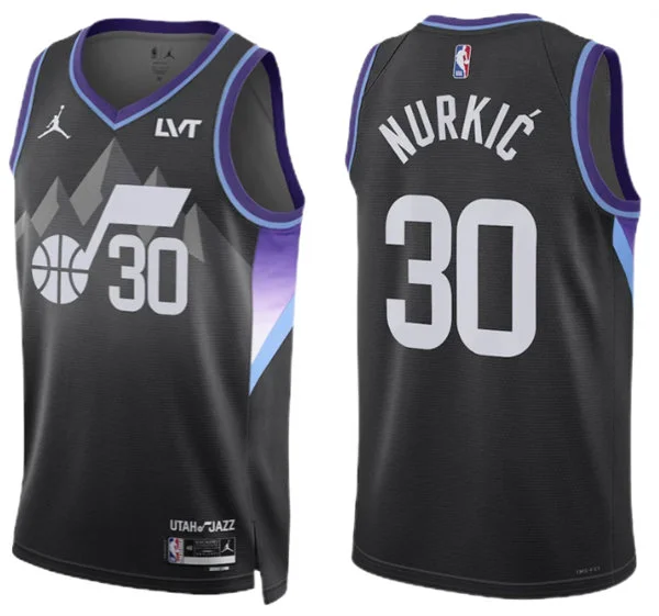 Mens Utah Jazz #30 Jusuf Nurkic Black Statement Edition Swingman Jersey