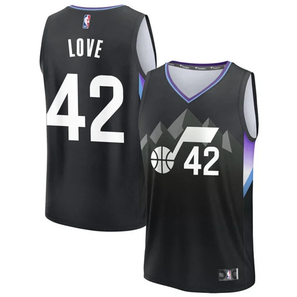 Mens Utah Jazz #42 Kevin Love Black Statement Edition Swingman Jersey