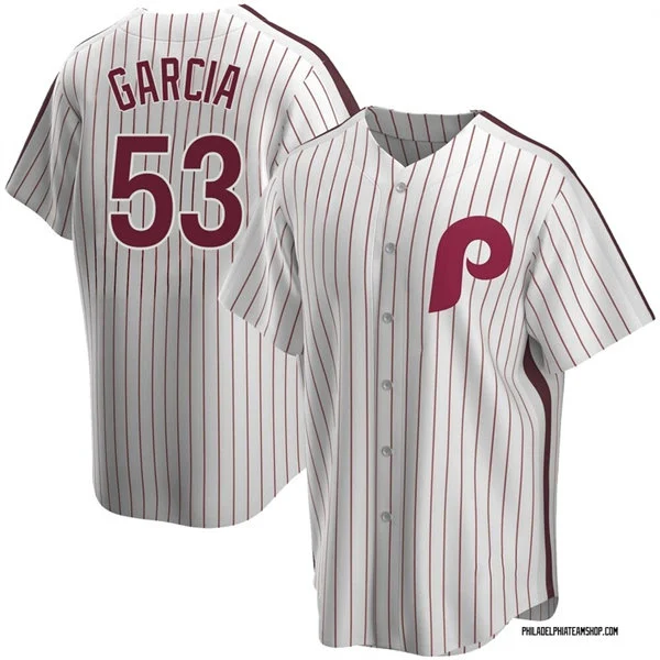 Mens Philadelphia Phillies #53 Adolis Garcia Nike White Cooperstown Collection Jersey