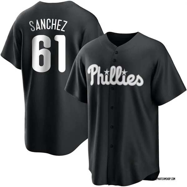 Mens Philadelphia Phillies #61 Cristopher Sanchez Nike Black Fashion Limited Jersey