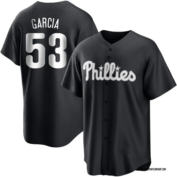 Mens Philadelphia Phillies #53 Adolis Garcia Nike Black Fashion Limited Jersey
