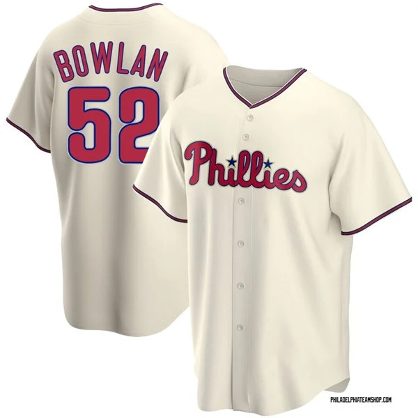 Mens Philadelphia Phillies #52 Jonathan Bowlan Nike Cream Alternate Limited Jersey