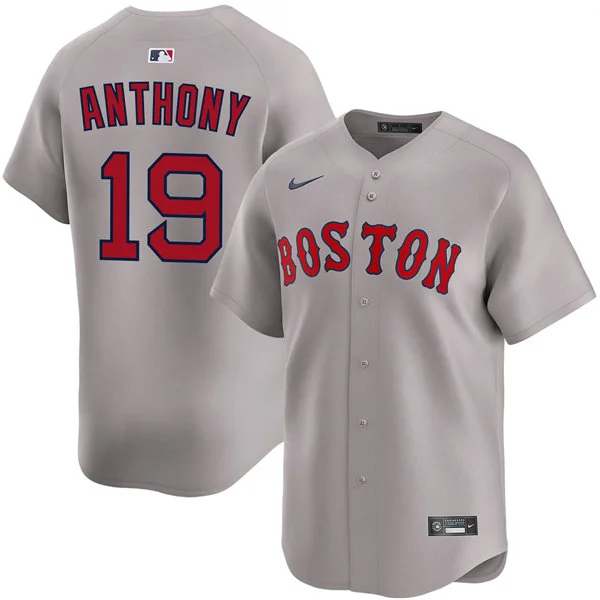 Men's Boston Red Sox #19 Roman Anthony Nike Road Gray Limted Jersey