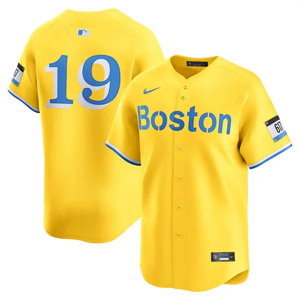 Men's Boston Red Sox #19 Roman Anthony Yellow City Connect Limted Player Jersey