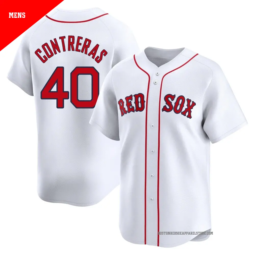 Men's Boston Red Sox #40 Willson Contreras Nike White Home with Name Limted Jersey