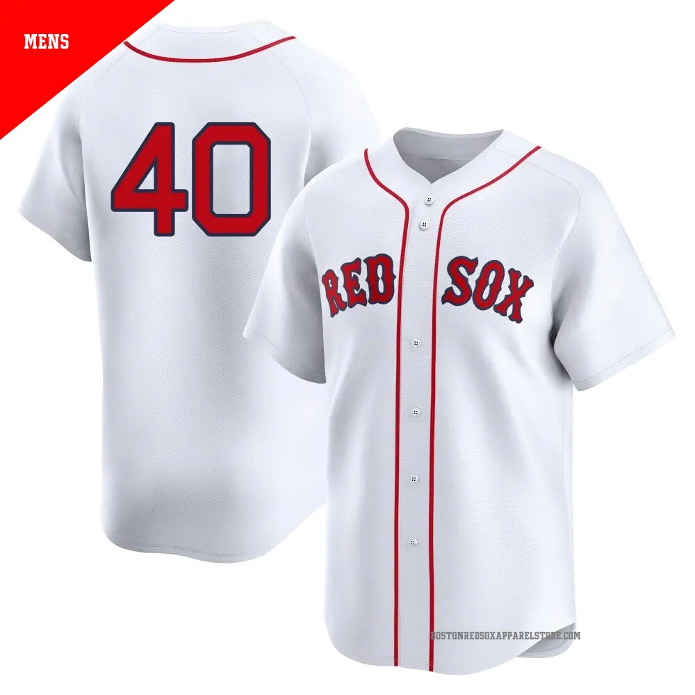 Men's Boston Red Sox #40 Willson Contreras Nike White Home Limted Player Jersey