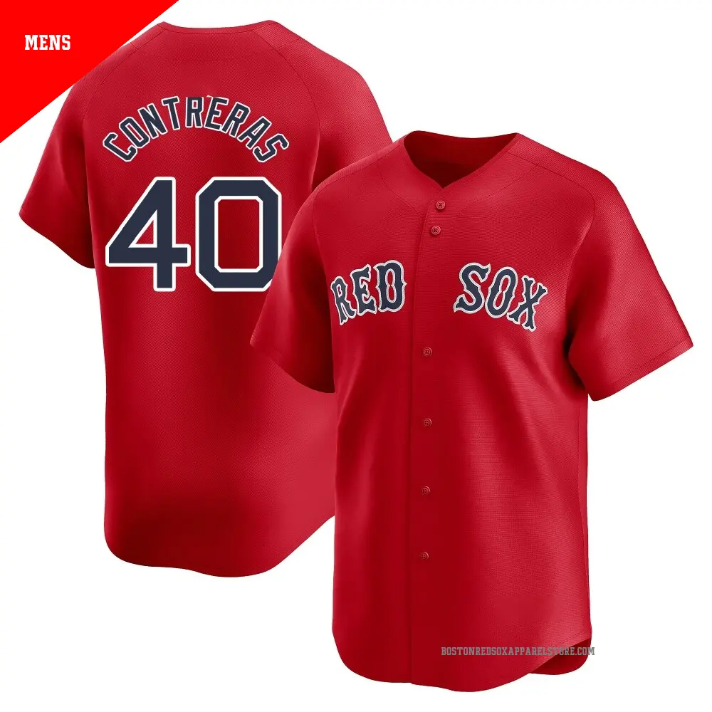 Men's Boston Red Sox #40 Willson Contreras Nike Red Alternate with Name Limted Jersey