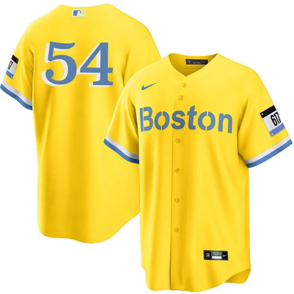 Men's Boston Red Sox #54 Sonny Gray Yellow City Connect Limted Player Jersey