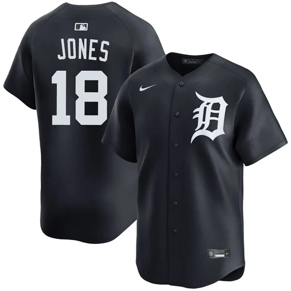 Men's Detroit Tigers #18 Jahmai Jones  Nike Navy White Alternate Limited Player Jersey
