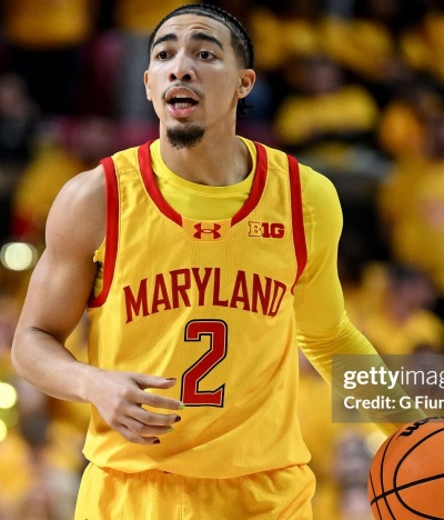 Maryland Terrapins #2 Myles Rice 2025 Gold College Basketball Game Jersey