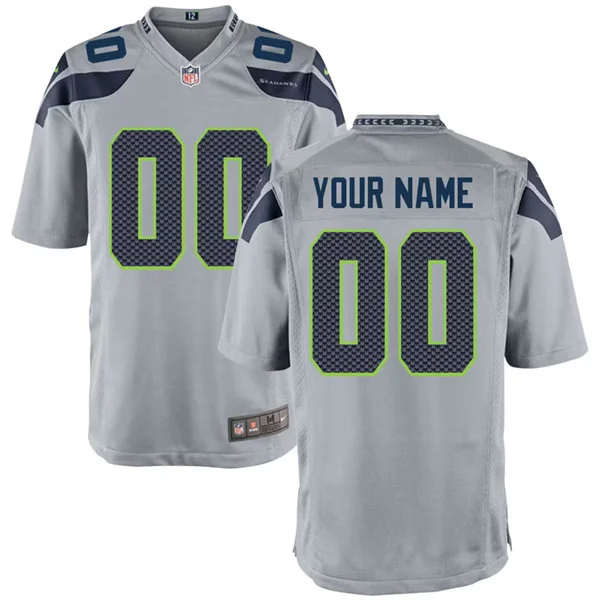 Seattle Seahawks Custom Nike Gray Alternate Vapor F.U.S.E. Limited Jersey
