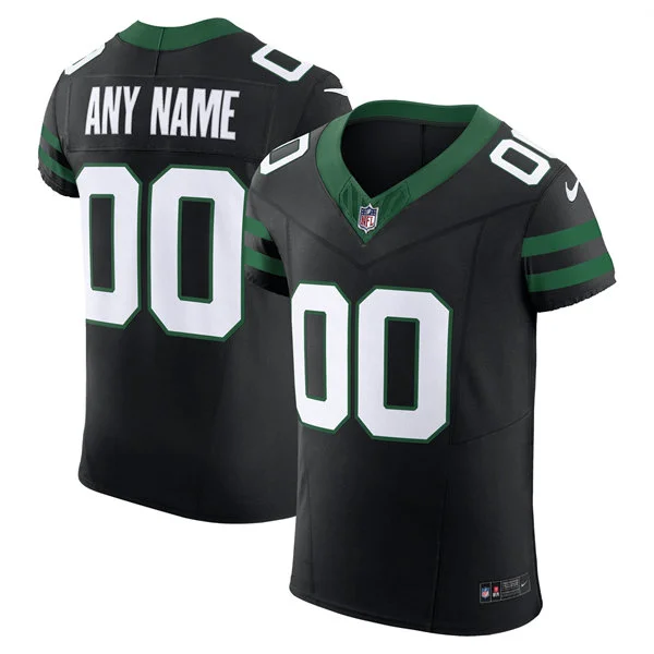 New York Jets Custom Nike Black Alternate Legacy F.U.S.E. Limited Jersey