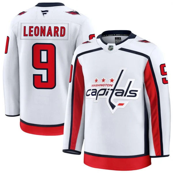 Men's Washington Capitals #9 Ryan Leonard Fanatics Away White Premium Jersey