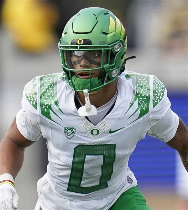 Oregon Ducks #0 Christian Gonzalez 2022 PAC12 White Football Jersey