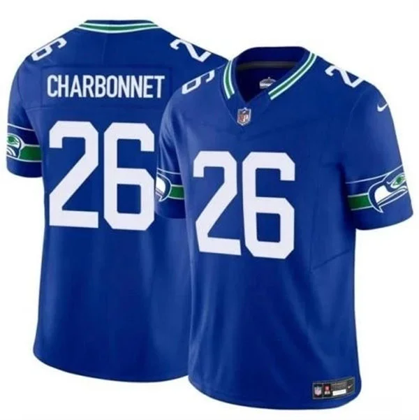 Men's Seattle Seahawks #26 Zach Charbonnet Nike Royal Throwback F.U.S.E. Limited Jersey 