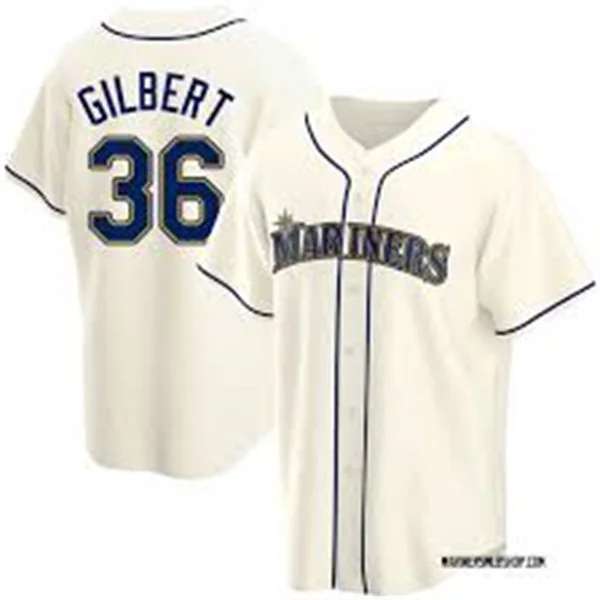 Men's Seattle Mariners #36 Logan Gilbert Nike Cream Alternate Limited Jersey