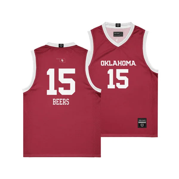 Unisex Oklahoma Sooners #15 Raegan Beers 2025 SEC Crimson College Womens Basketball Game Jersey